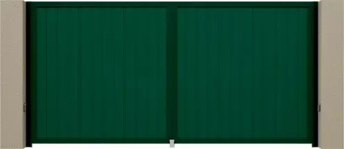 Распашные ворота из профлиста 2000х1210 зеленый